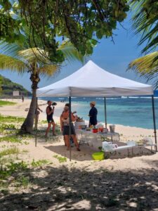 Atelier culinaire sur la plage avec Cheffe Laurence en Guadeloupe