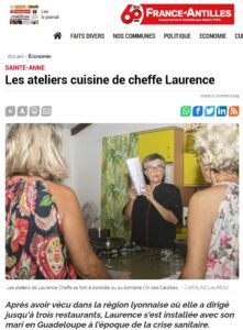 Article France Antilles sur Cheffe Laurence et ses Ateliers Culinaires